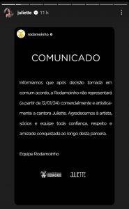 Comunicado (Foto: Divulgação/Reprodução/Captura de tela/Juliette Freire).