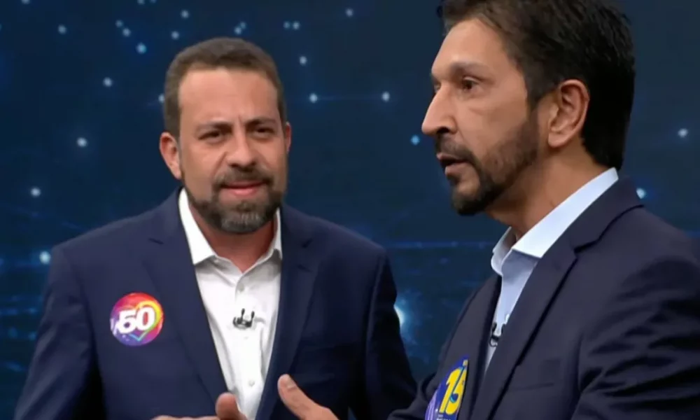 Boulos e Nunes durante debate na TV (Imagem: Reprodução/Band)